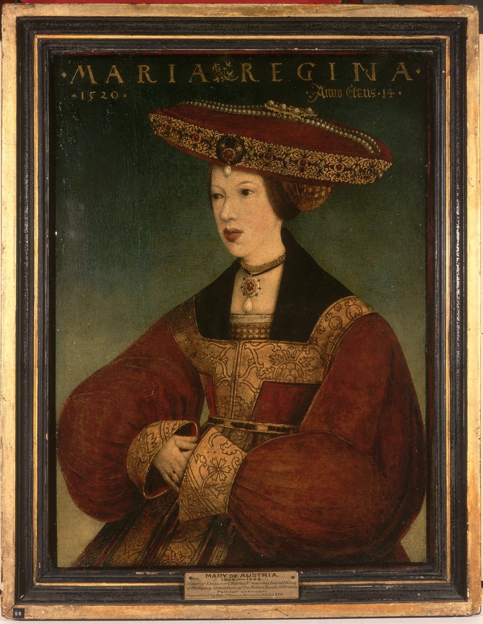 Maria av Österrike, ca 1520 (olja på veläng på panel) av Hans or Johan Maler