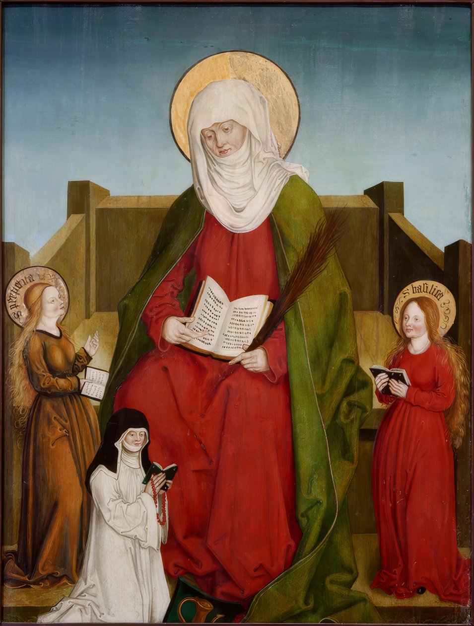 Saint Monika med Saints Perpetua och Basilica och prosten Magdalena Weinschenk av Hans und Jakob Strüb