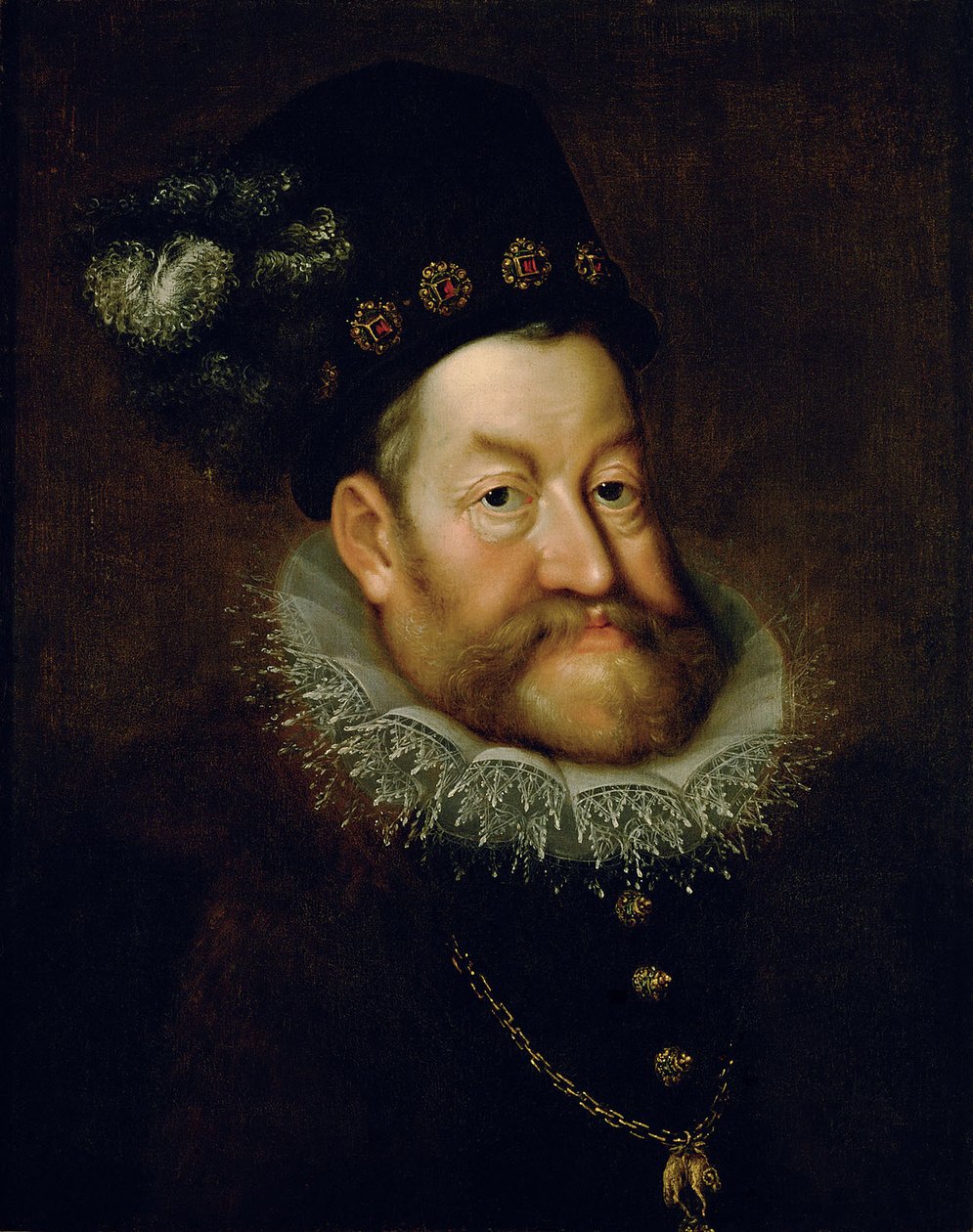 Tyska: Kejsar Rudolf II. (1552-1612) Porträtt av kejsar Rudolf II av Hans von Aachen