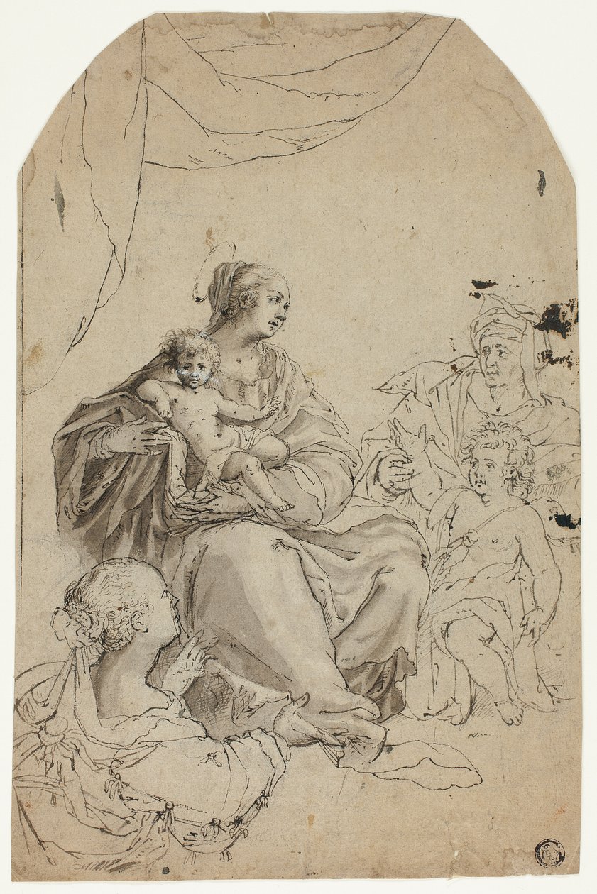 Madonna med barn och heliga Elisabeth, Johannes och Anna av Hans von Aachen