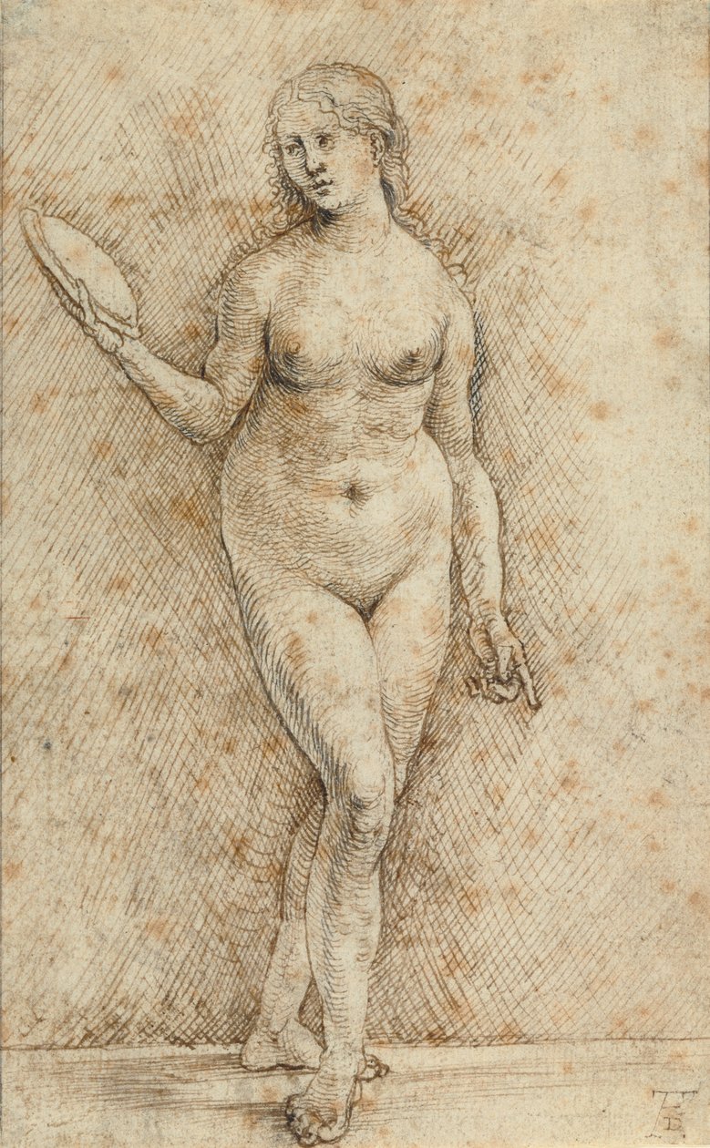 Naken med en spegel (Vanitas) av Hans von Kulmbach