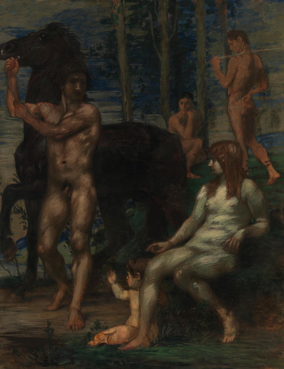 Hästskötare och nymf av Hans von Marées