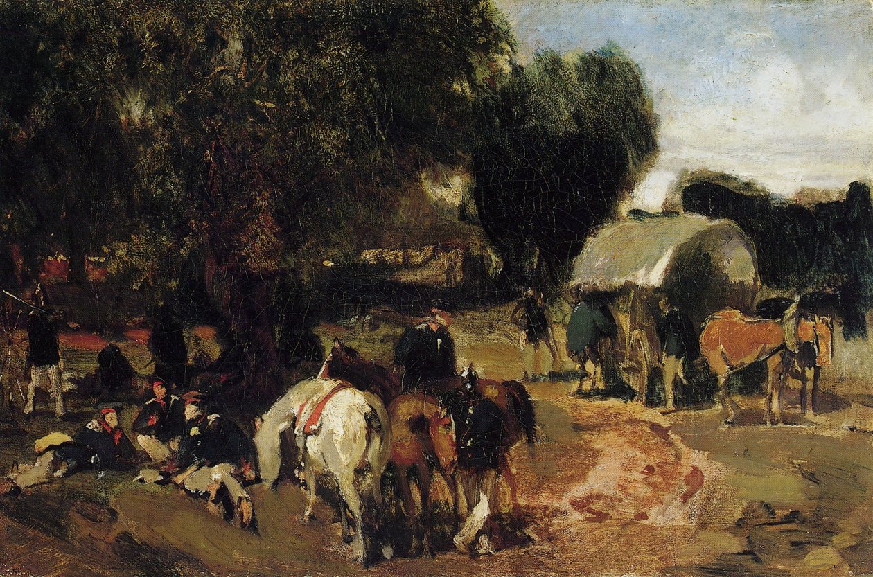 Soldatläger av Hans von Marées
