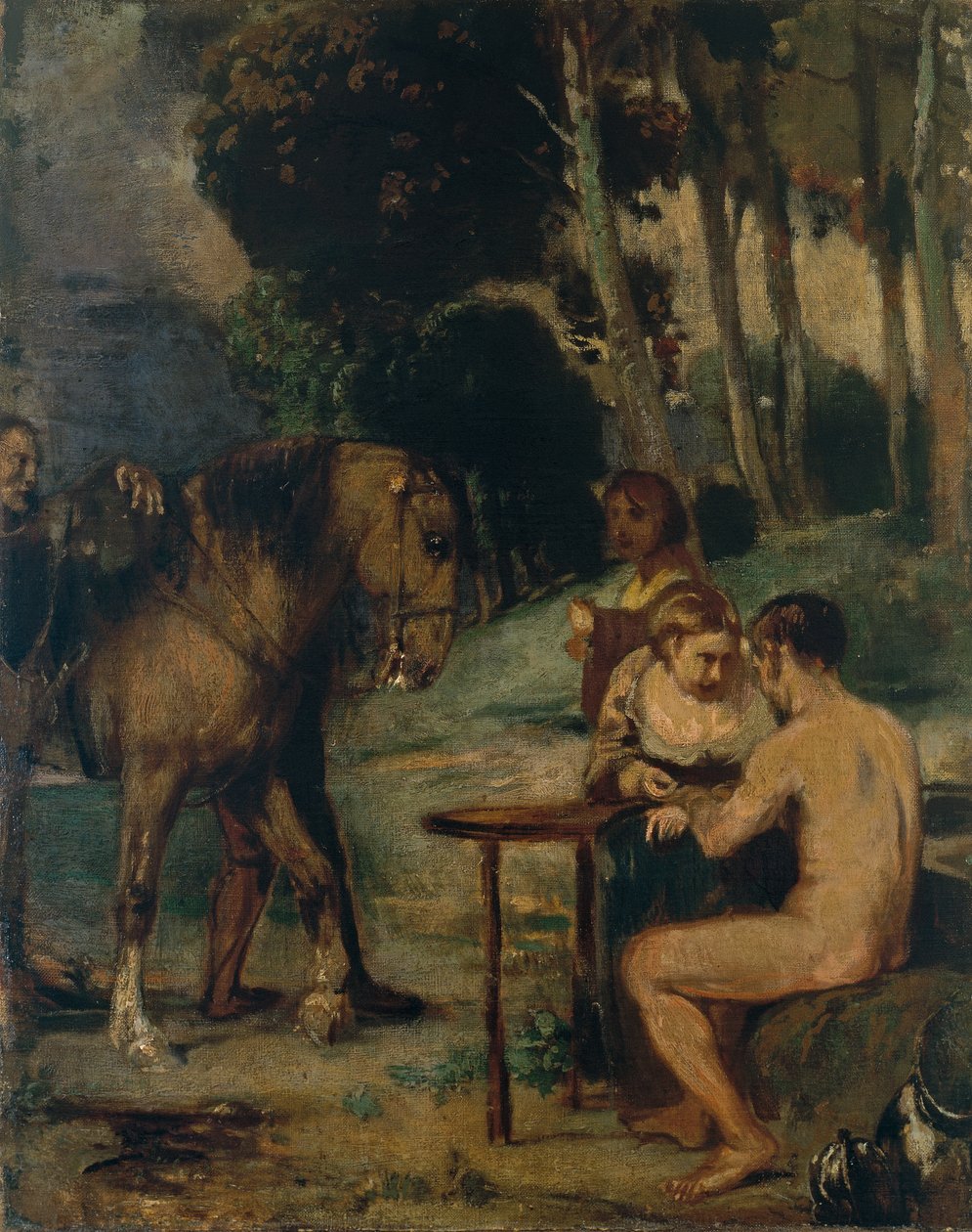 Kvällsskogsscen av Hans von Marées