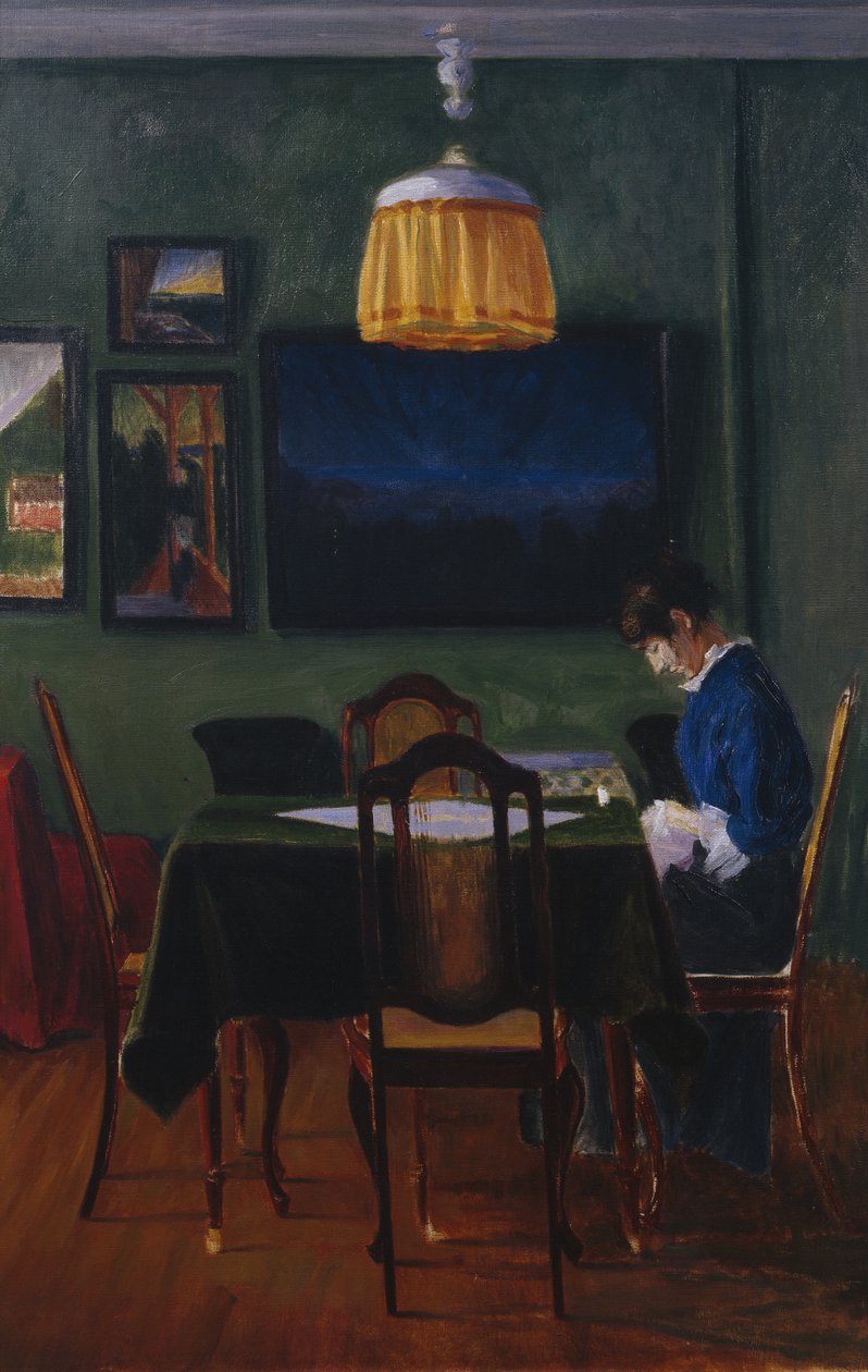 Med lampljus av Harald Oscar Sohlberg