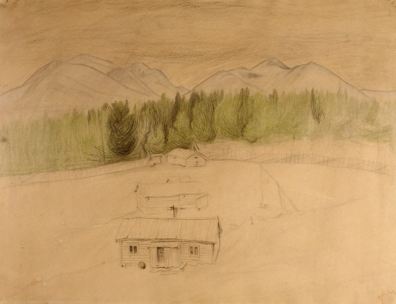 Utkast till "Vinternatt i bergen" av Harald Oscar Sohlberg