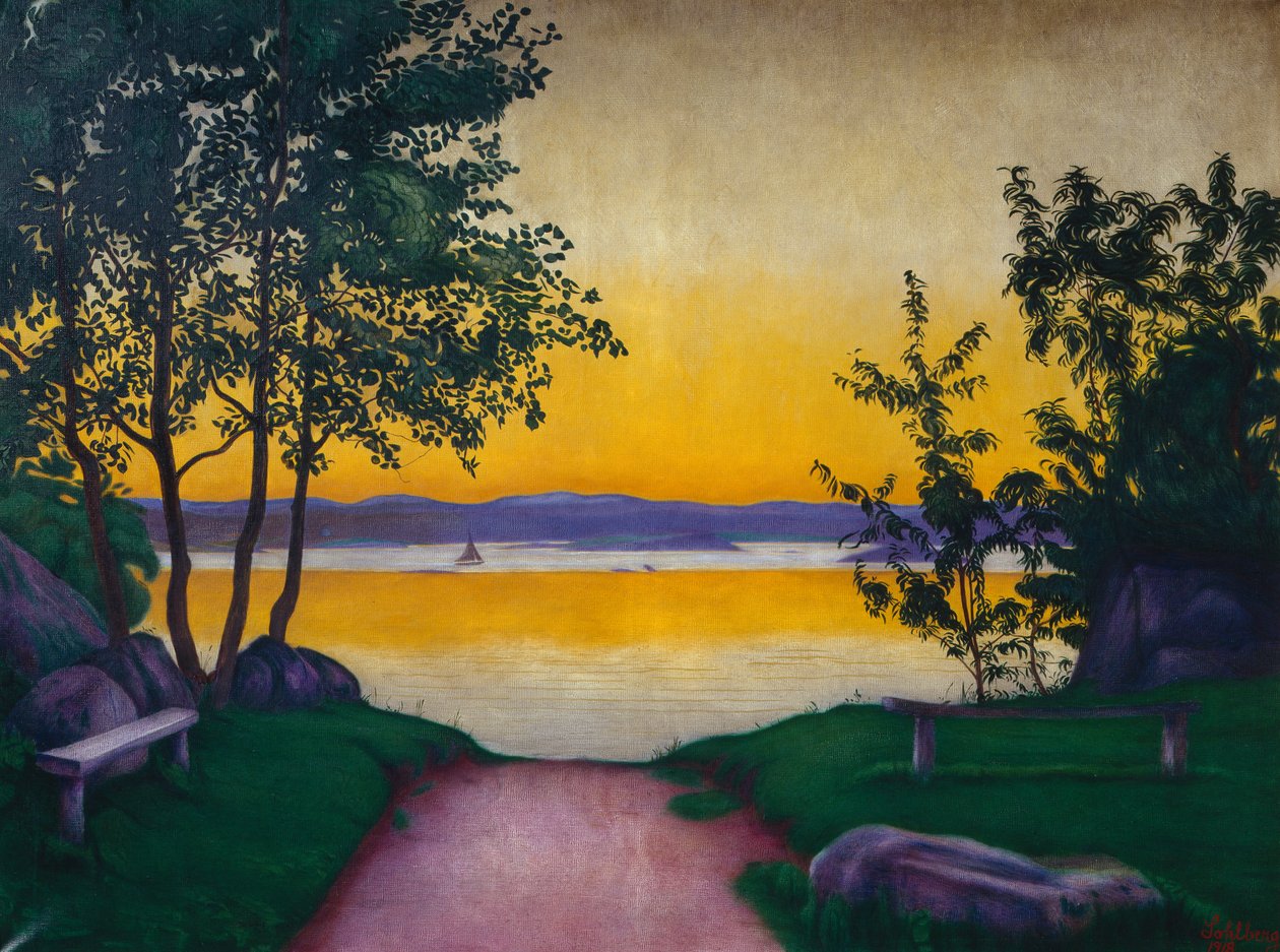 Kvällsstämning, Viksfjorden av Harald Oscar Sohlberg