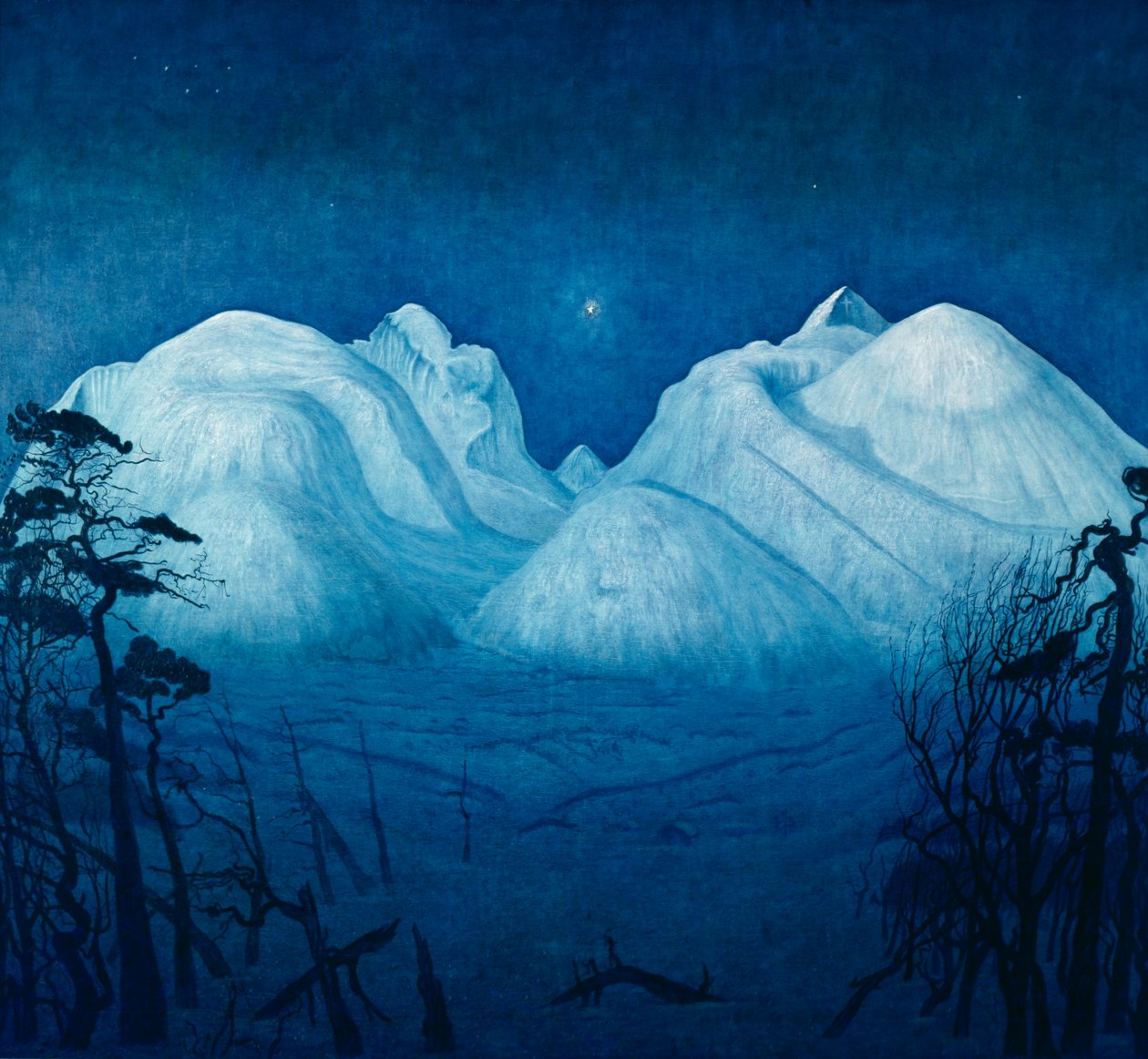 Vinternatt i Rondane av Harald Oscar Sohlberg