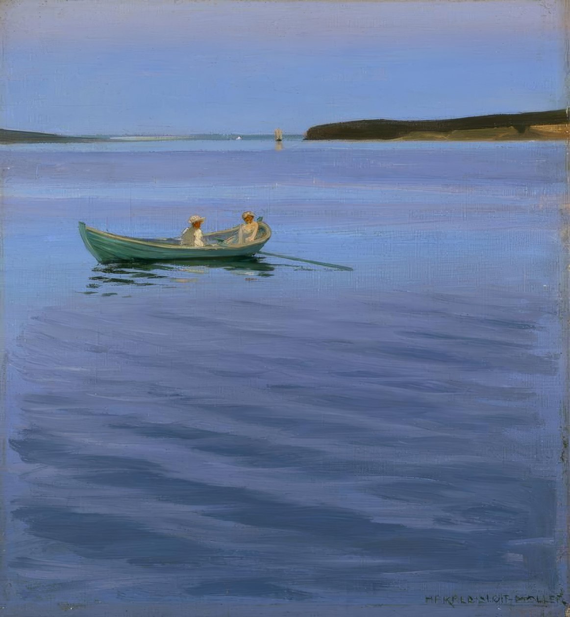 Båttur på den idylliska sjön av Harald Slott Moller