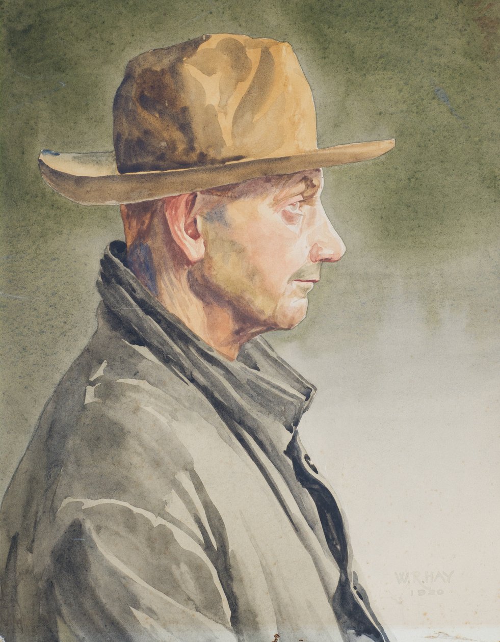 Självporträtt, 1920 (wc på papper) av Hardie William Hay