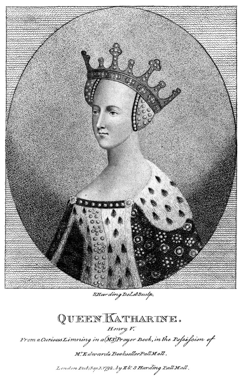 Katarina av Valois 1401-1437, drottninggemål till kung Henrik V, 1792. av Harding