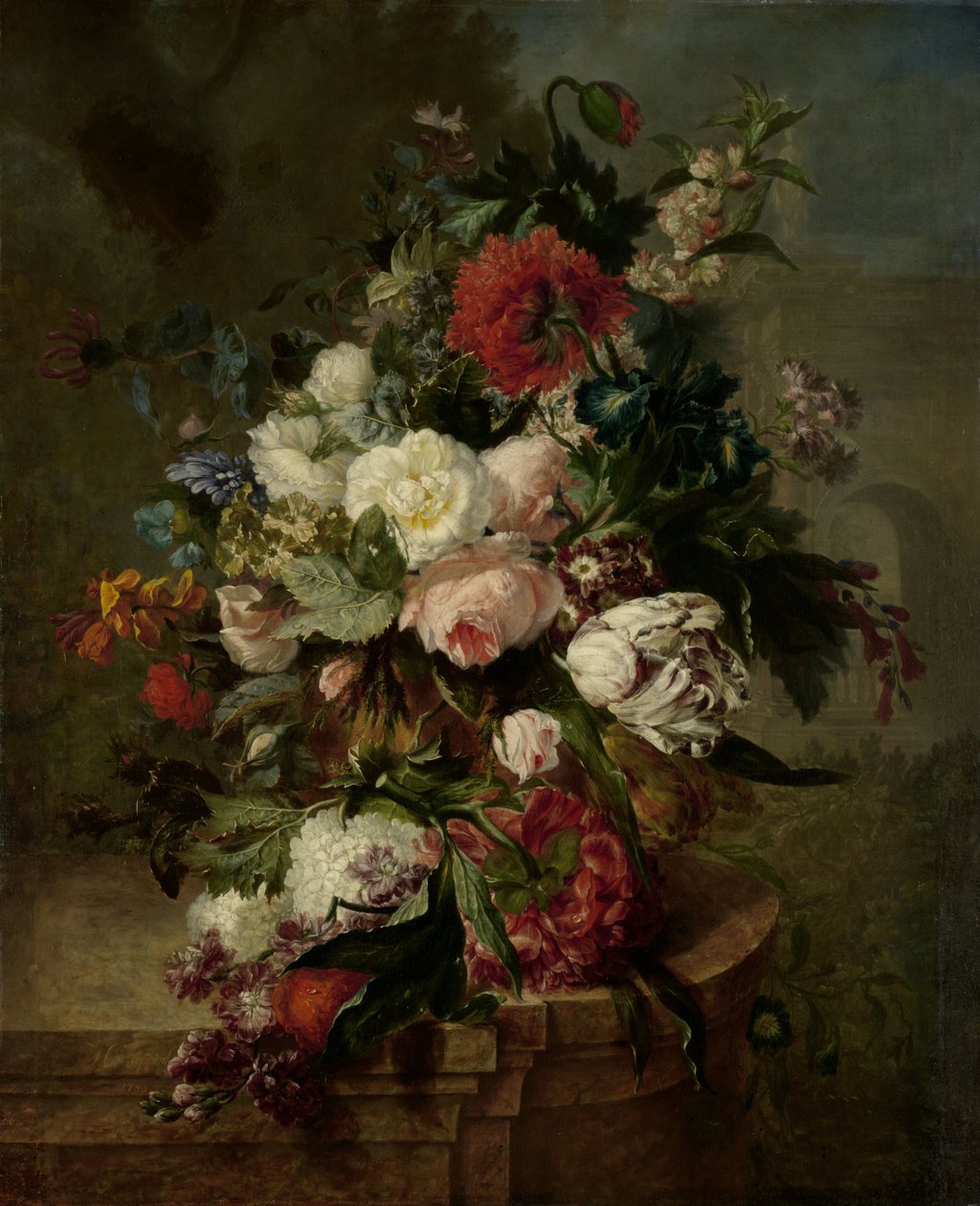 Stilleben med blommor av Harmanus Uppink