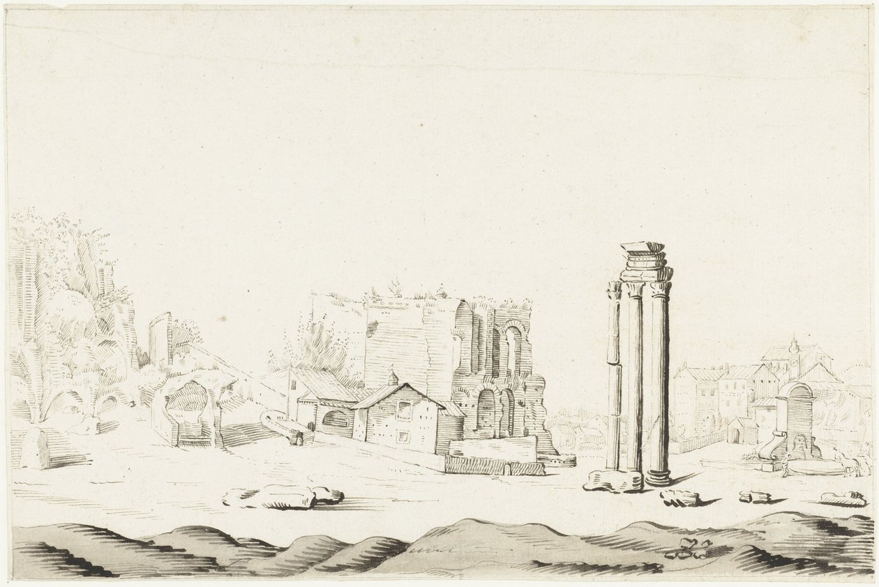 Ruinerna av Campo Vaccino i Forum Romanum av Harmen ter Borch