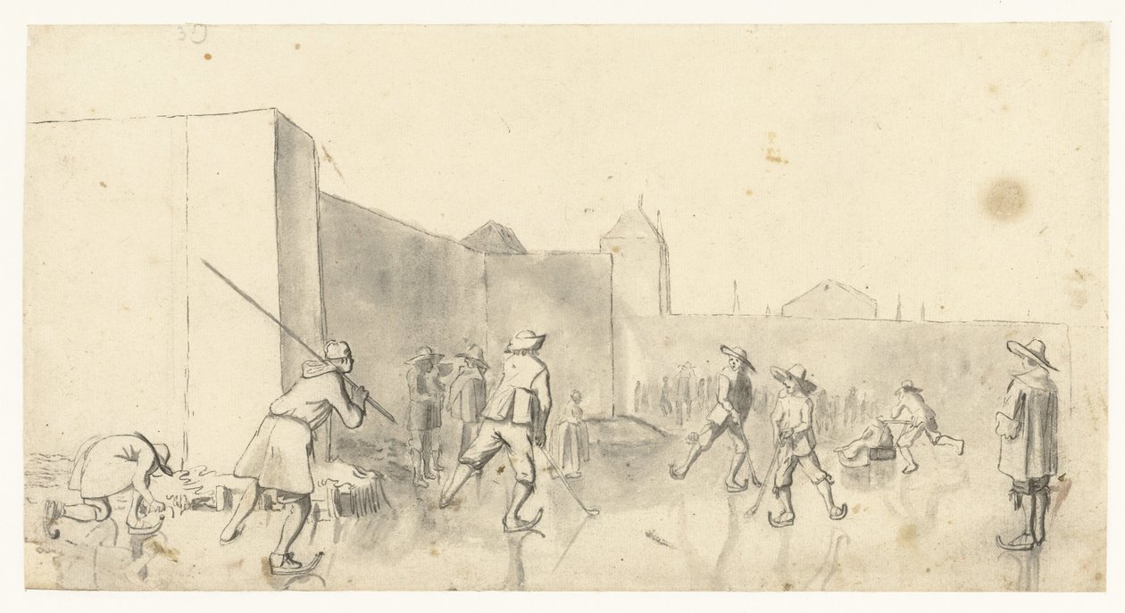 Skridskoåkare på Zijlpoort, Haarlem av Harmen ter Borch