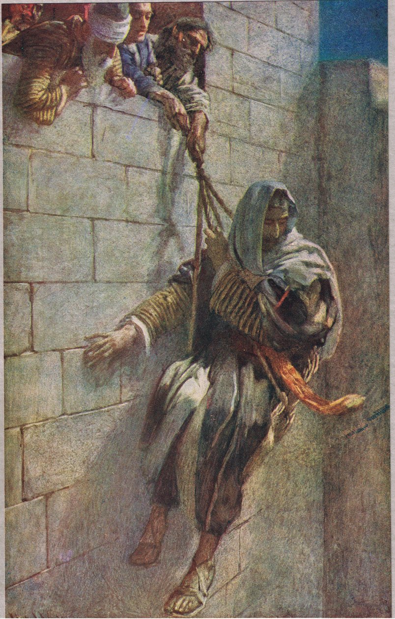 St Paul flyr från Damaskus av Harold Copping