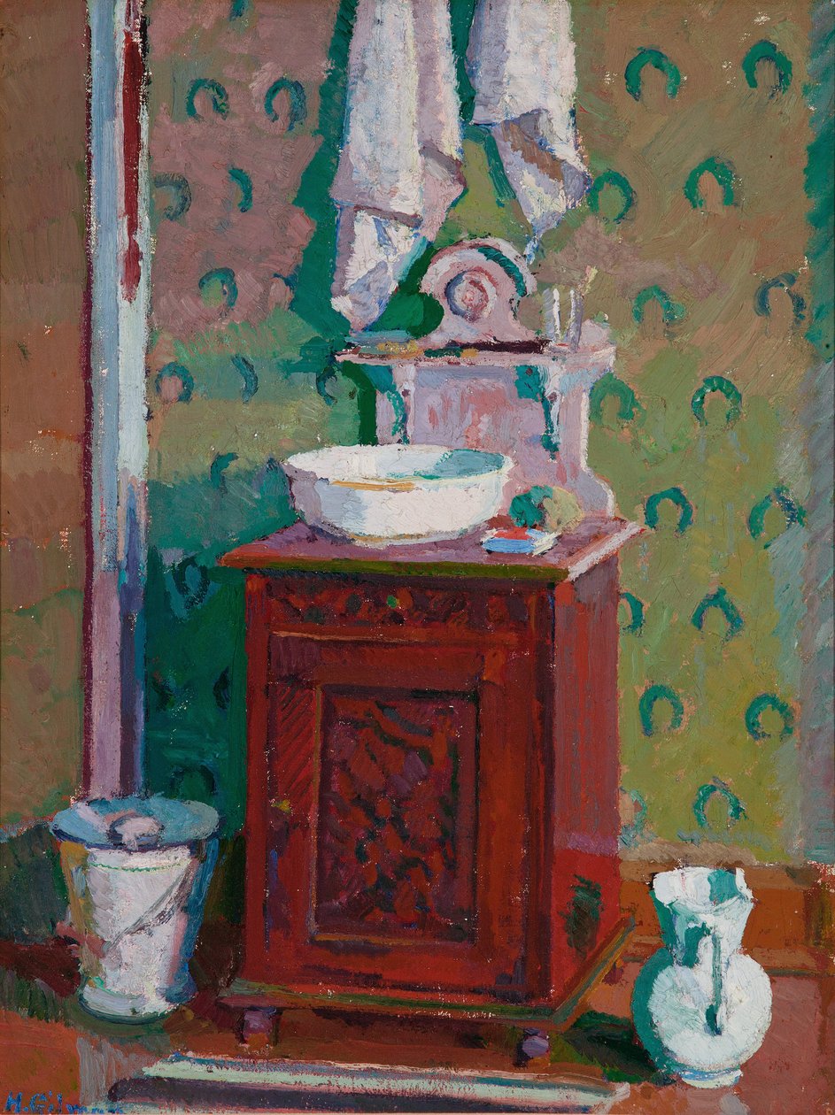 Interiör med tvättställ av Harold Gilman