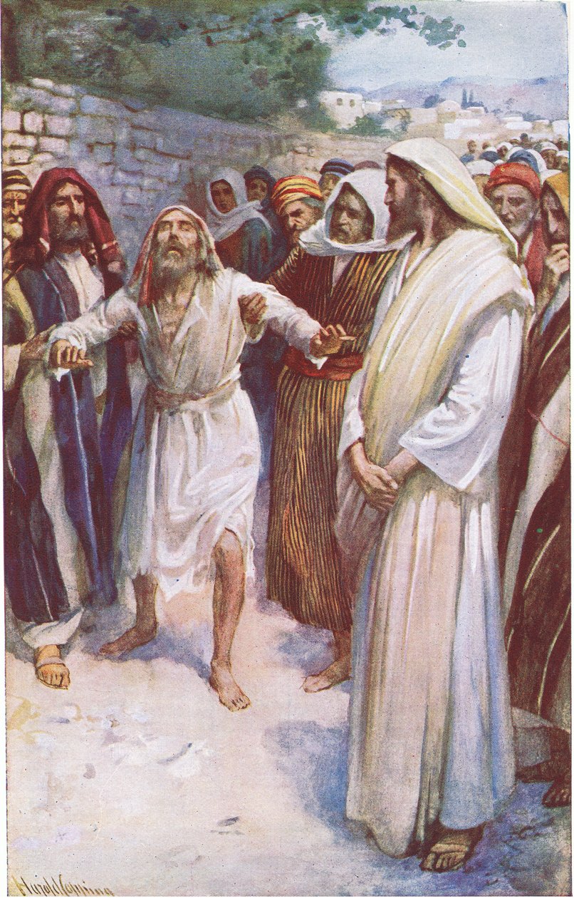Bartimeus, illustration från Harold Copping Pictures: The Crown Series, ca 1920-talet av Harold Copping