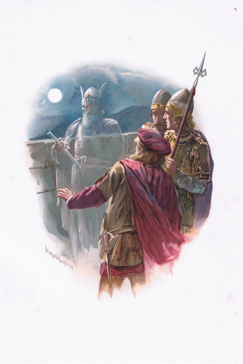Ghost, illustration från Hamlet av Harold Copping