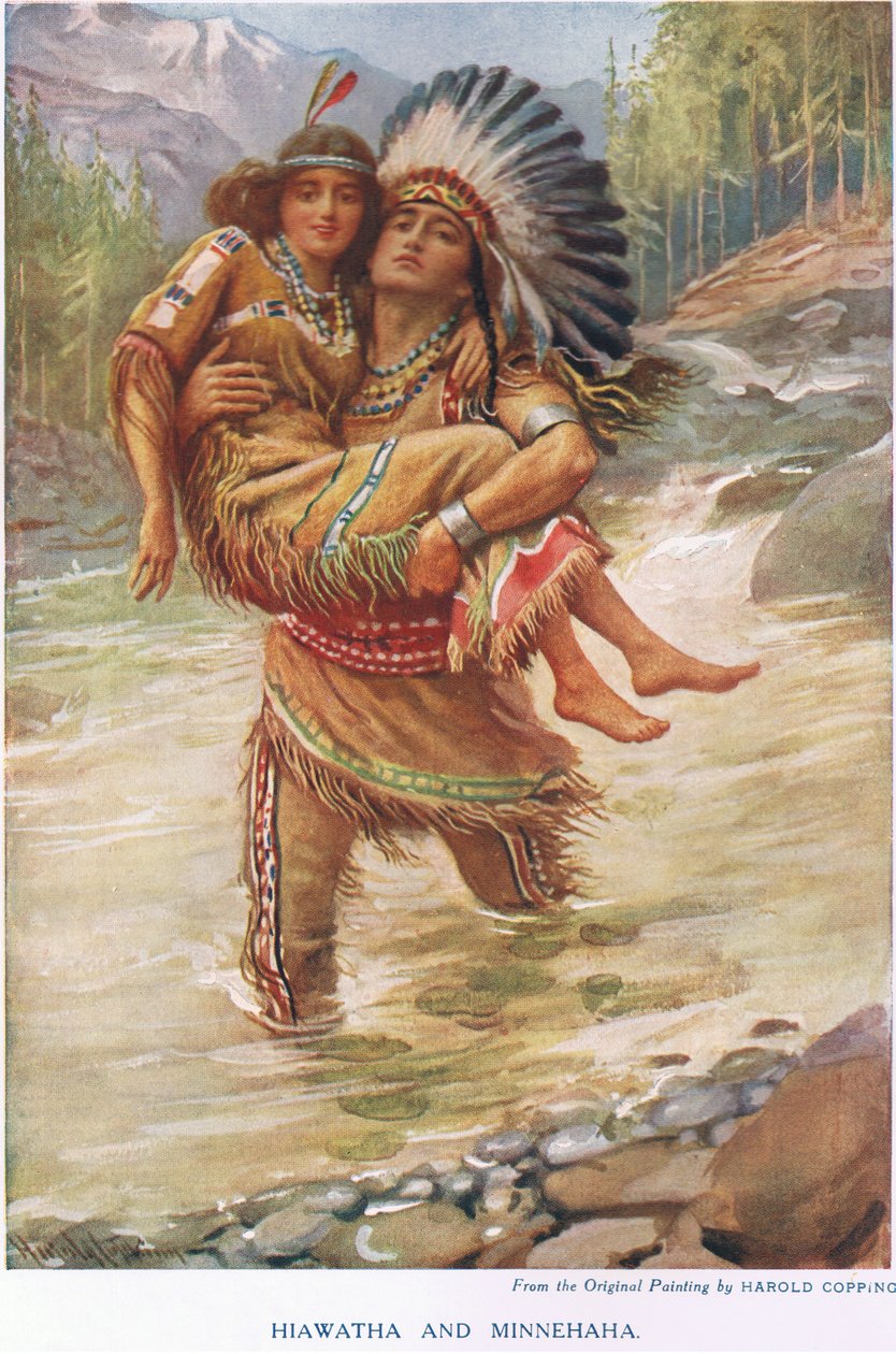 Hiawatha och Minehaha av Harold Copping