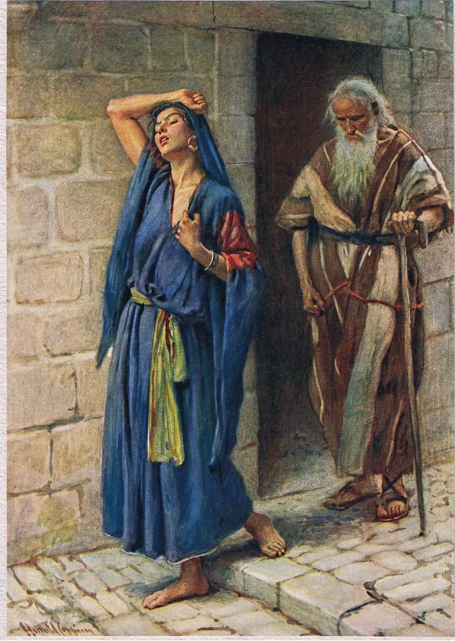 Jerobeams hustru, illustration från 