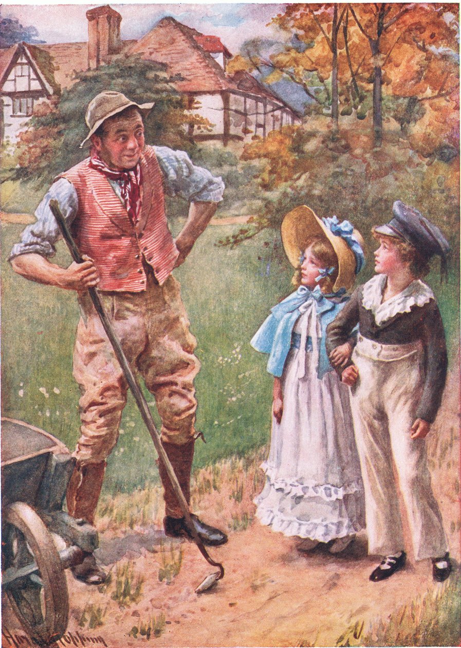 Mr and Mrs Harry Walmers and Cobbs, illustration för "Character Sketches from Dickens" sammanställd av B.W. Matz av Harold Copping