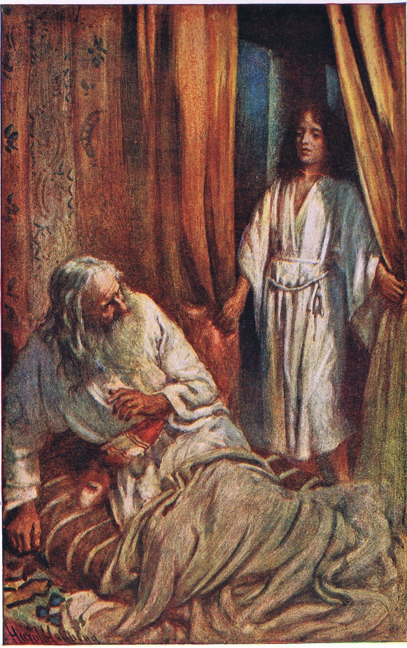 Samuel och Eli, illustration från Pictures That Teach The Crown Series, 1920 av Harold Copping