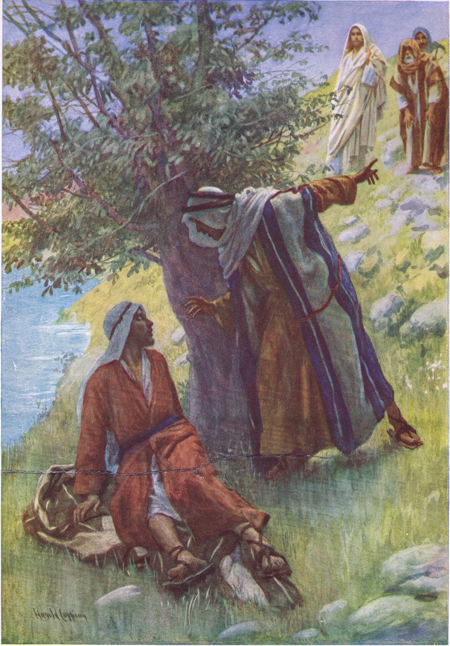 Nathaniels kallelse, illustration från Pictures That Teach The Crown Series, 1920 av Harold Copping
