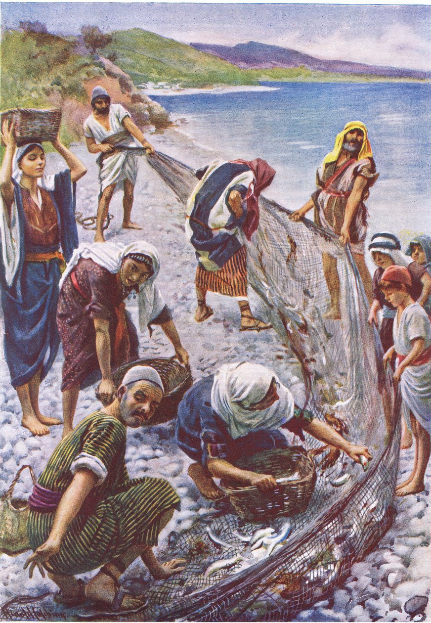 Ritnätet, illustration från Harold Copping Pictures: The Crown Series, c.1920-talet av Harold Copping