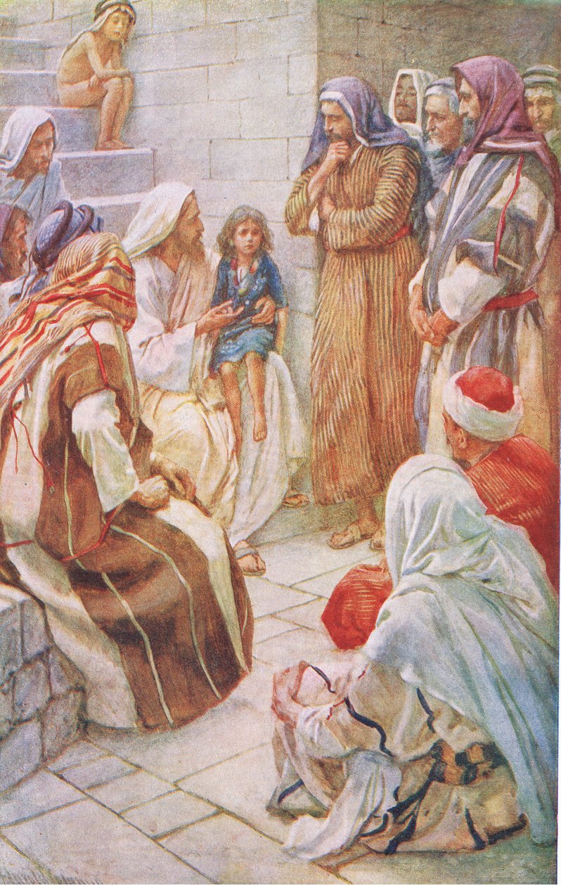 Det lilla barnet i mitten, illustration från Harold Copping Pictures: The Crown Series, ca 1920-talet av Harold Copping