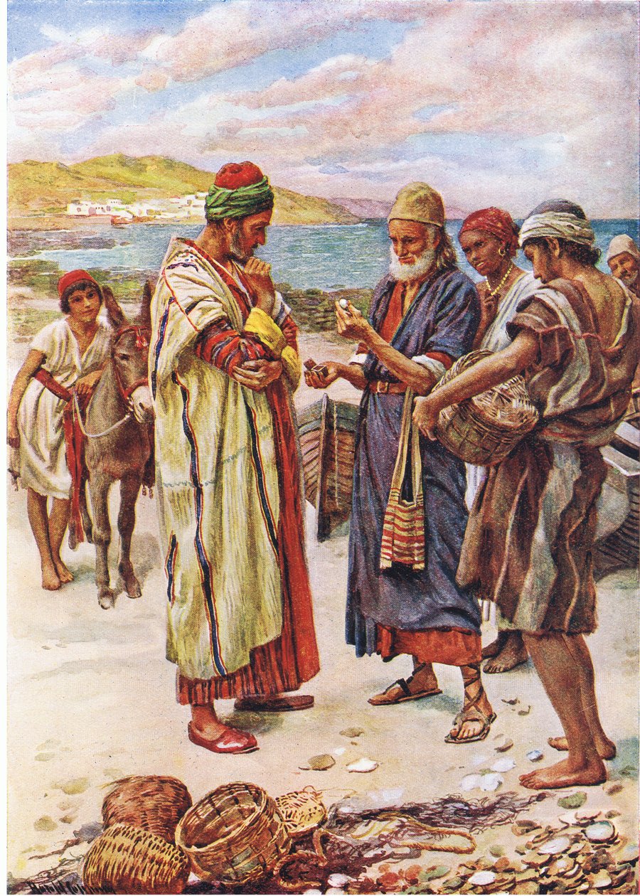 The Pearl of Great Price, illustration från Harold Copping Pictures: The Crown Series, ca 1920-talet av Harold Copping