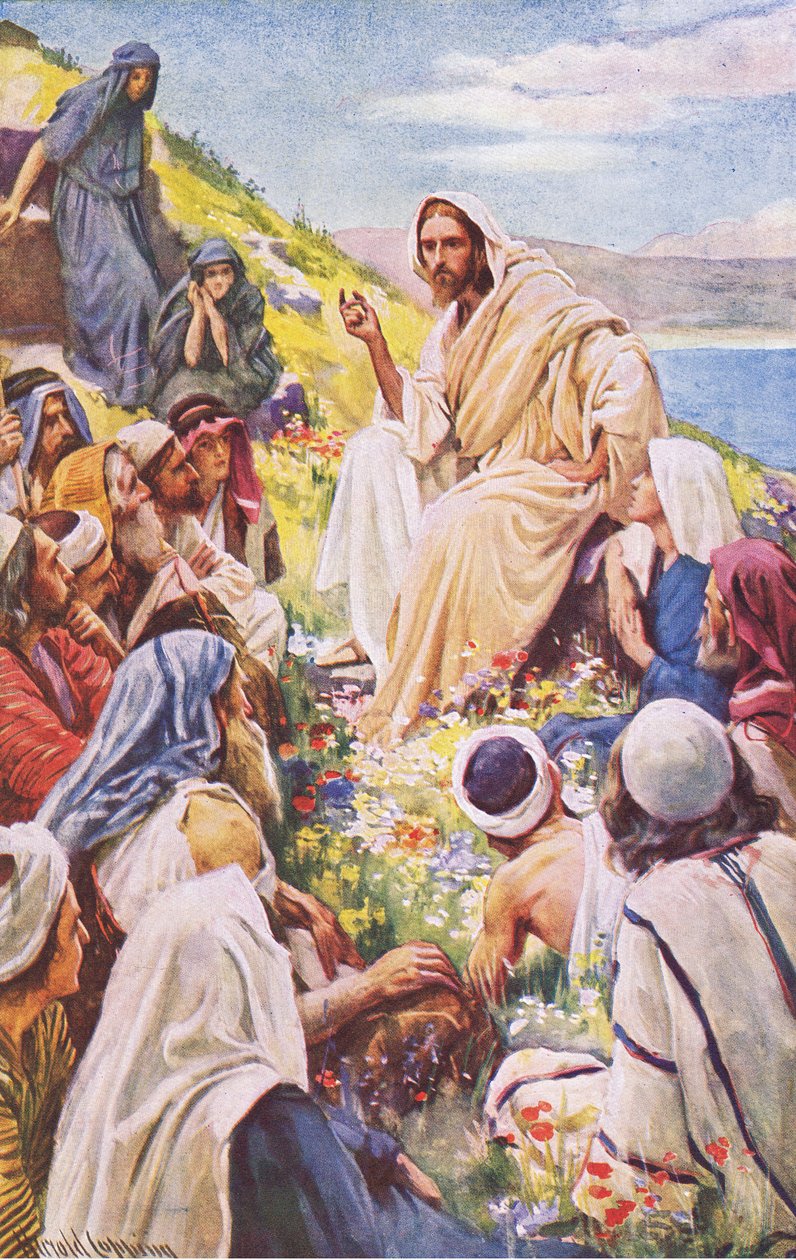 Bergspredikan, illustration från Harold Copping Pictures: The Crown Series, ca 1920-talet av Harold Copping