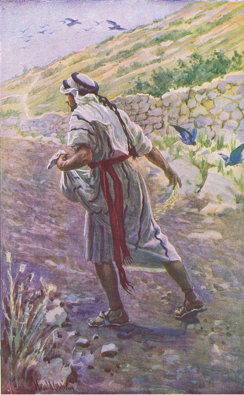 Såmannen, illustration från Harold Copping Pictures: The Crown Series, c.1920-talet av Harold Copping