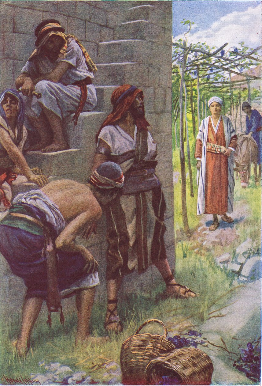 The wicked husbandmen, illustration från Harold Copping Pictures: The Crown Series, ca 1920-talet av Harold Copping