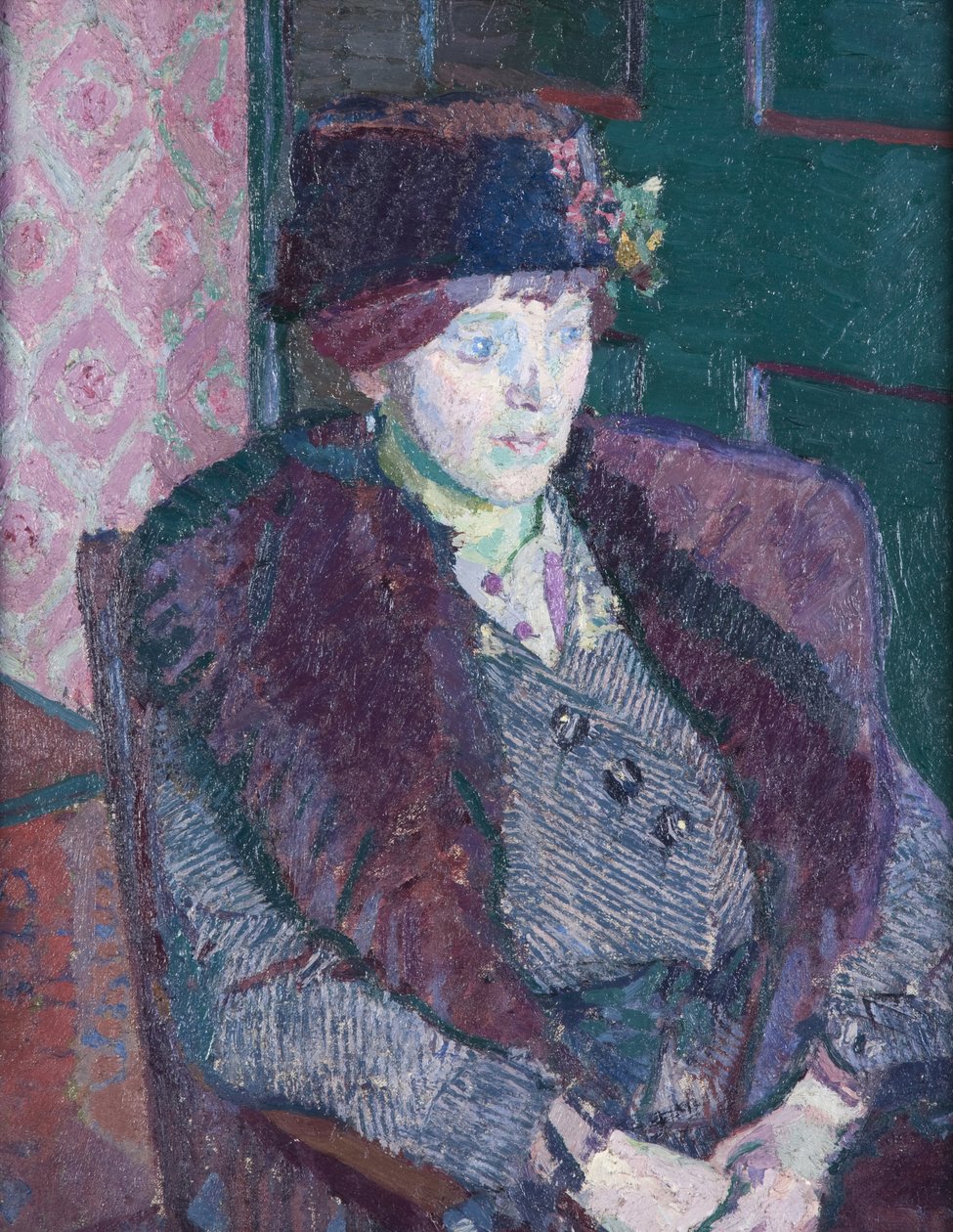 Porträtt av fru Victor Sly, ca 1914-15 av Harold Gilman