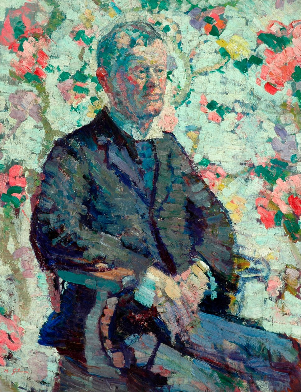 Porträtt av en man, ca 1912-14 (olja på duk) av Harold Gilman
