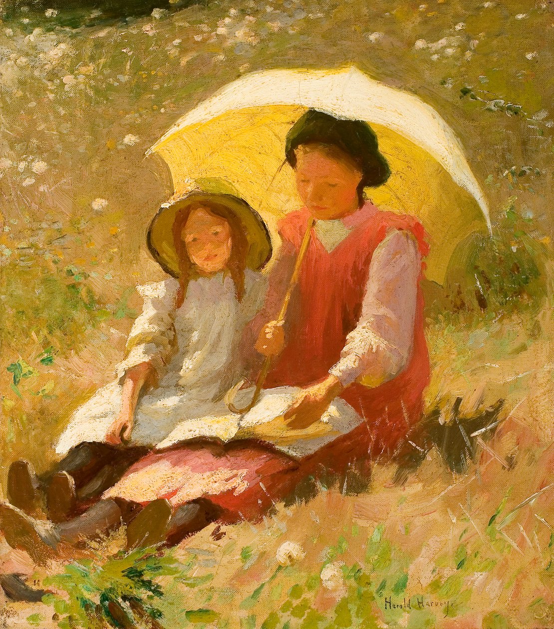 Holiday (olja på duk) av Harold Harvey
