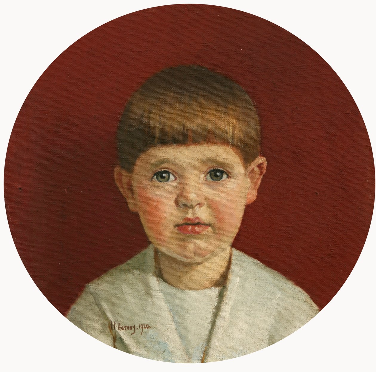 Porträtt av James Jewill Hill, Jr (olja på duk ombord) av Harold Harvey