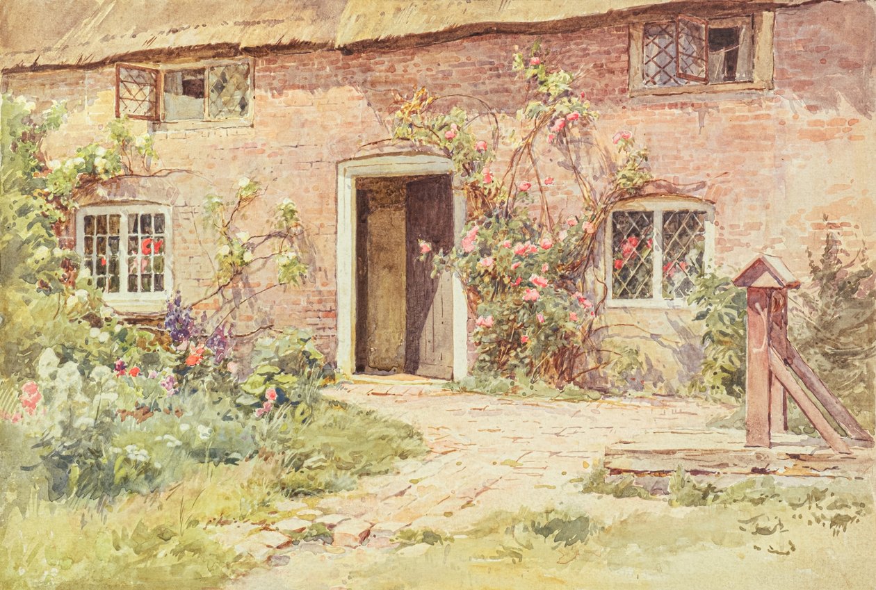 Rosor runt stugdörren, Wilmington (akvarell) av Harold Swanwick