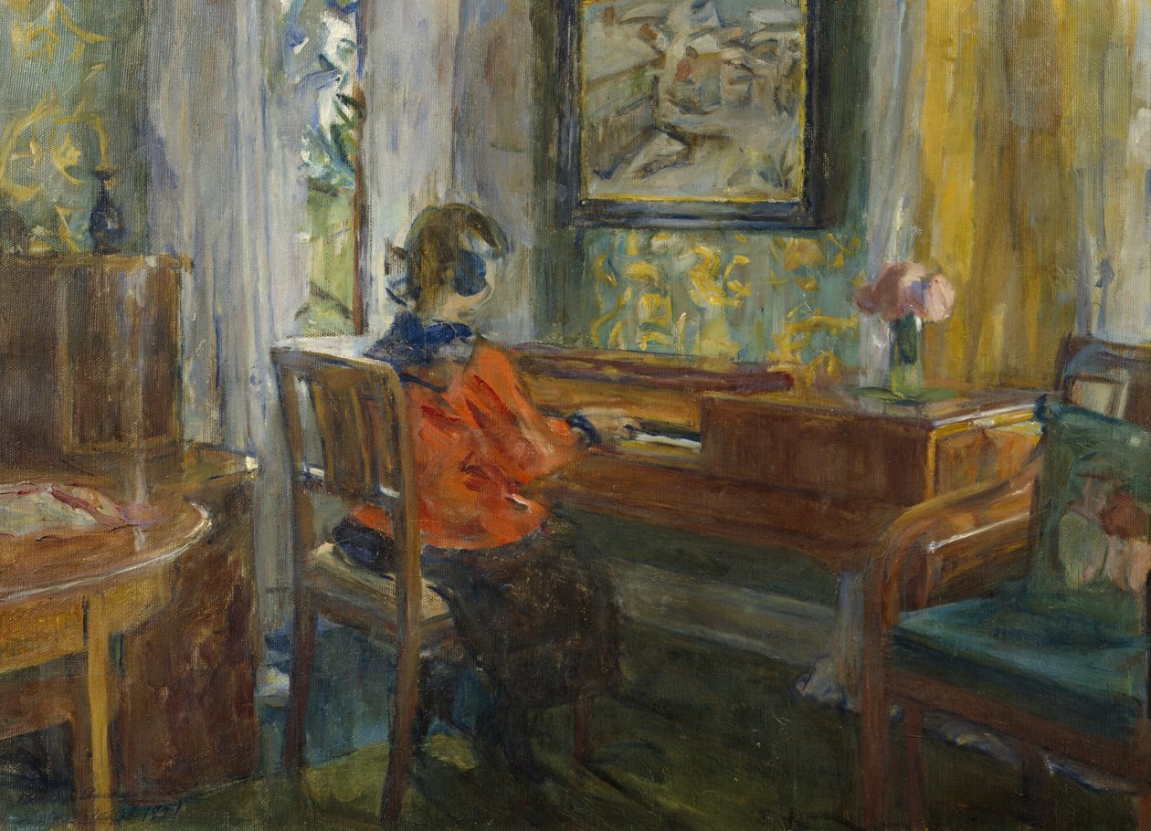 Vid farmors piano av Harriet Backer