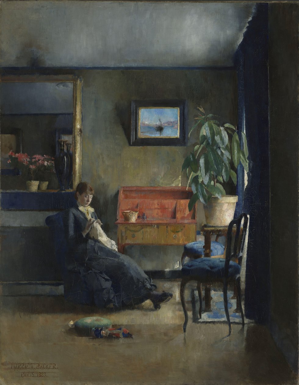 Blå interiör av Harriet Backer