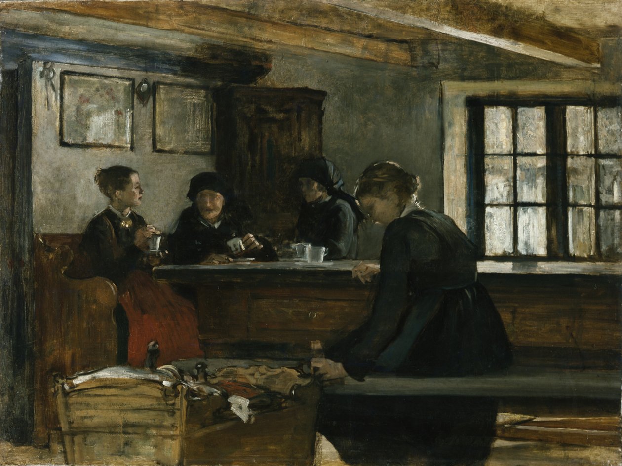 Farmers kitchen (olja på duk) av Harriet Backer