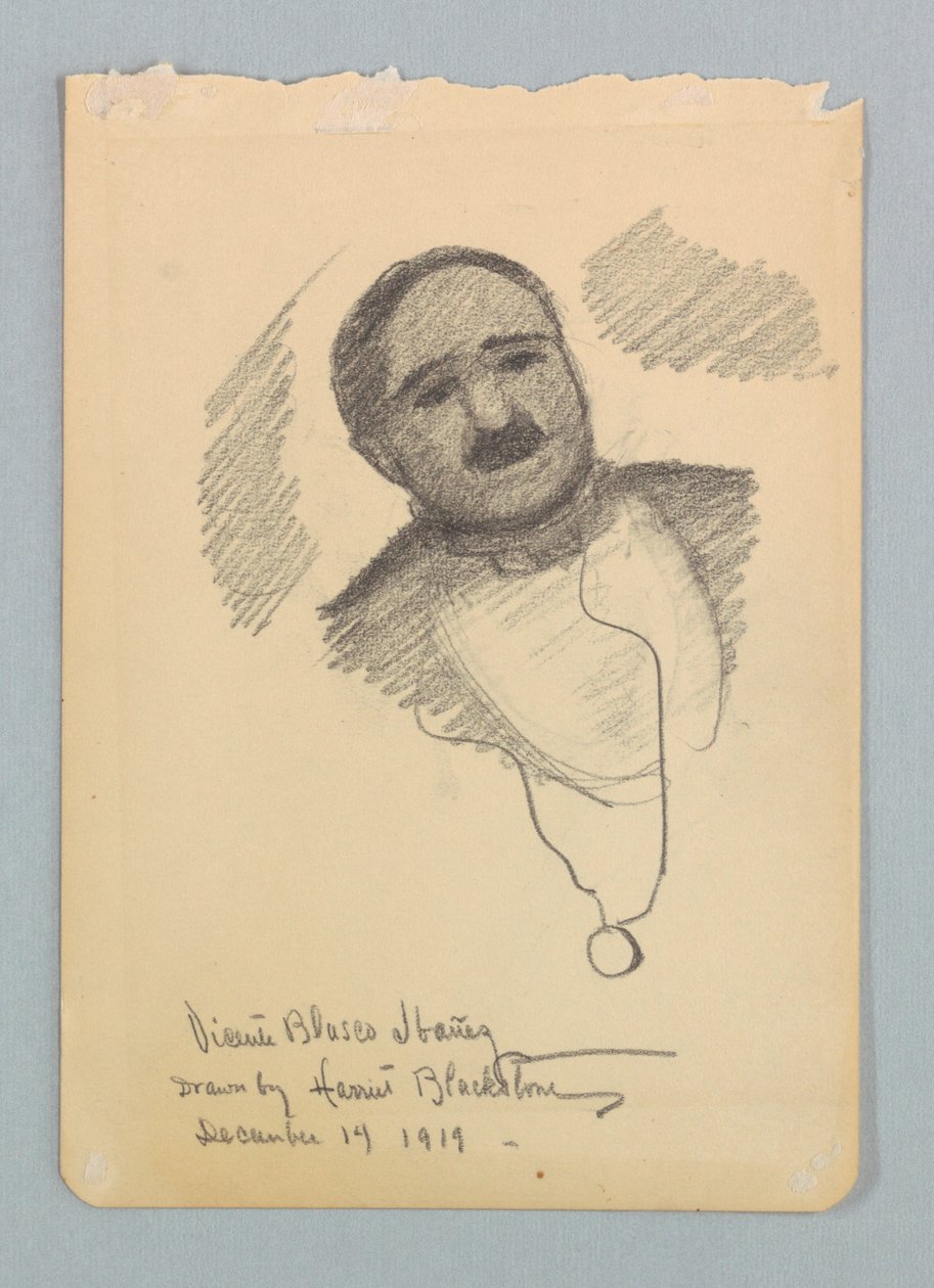 Studie för porträtt, Vicente Blasco Ibañez av Harriet Blackstone