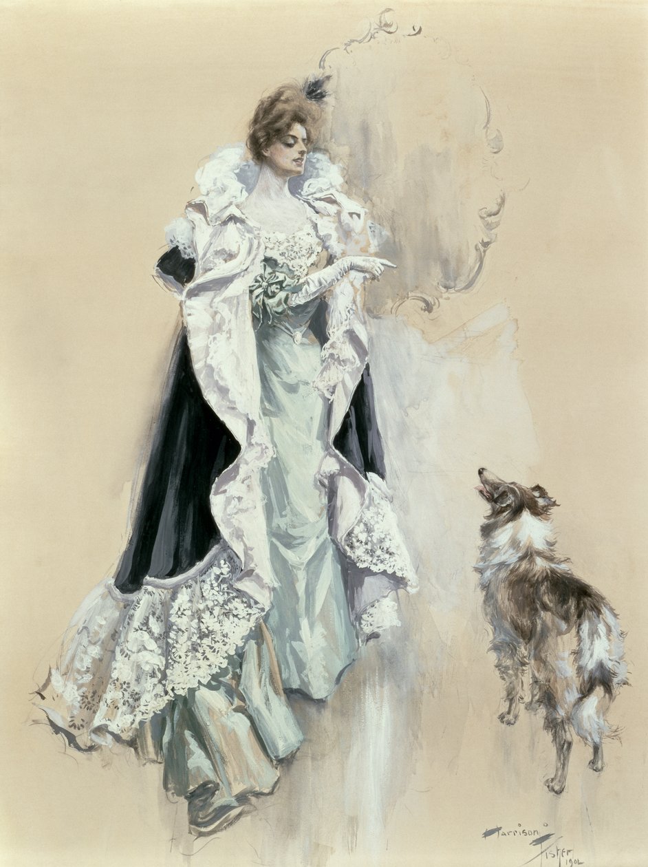 Slutliga instruktioner, 1902 (wc, gouache och penna på papper) av Harrison Fisher