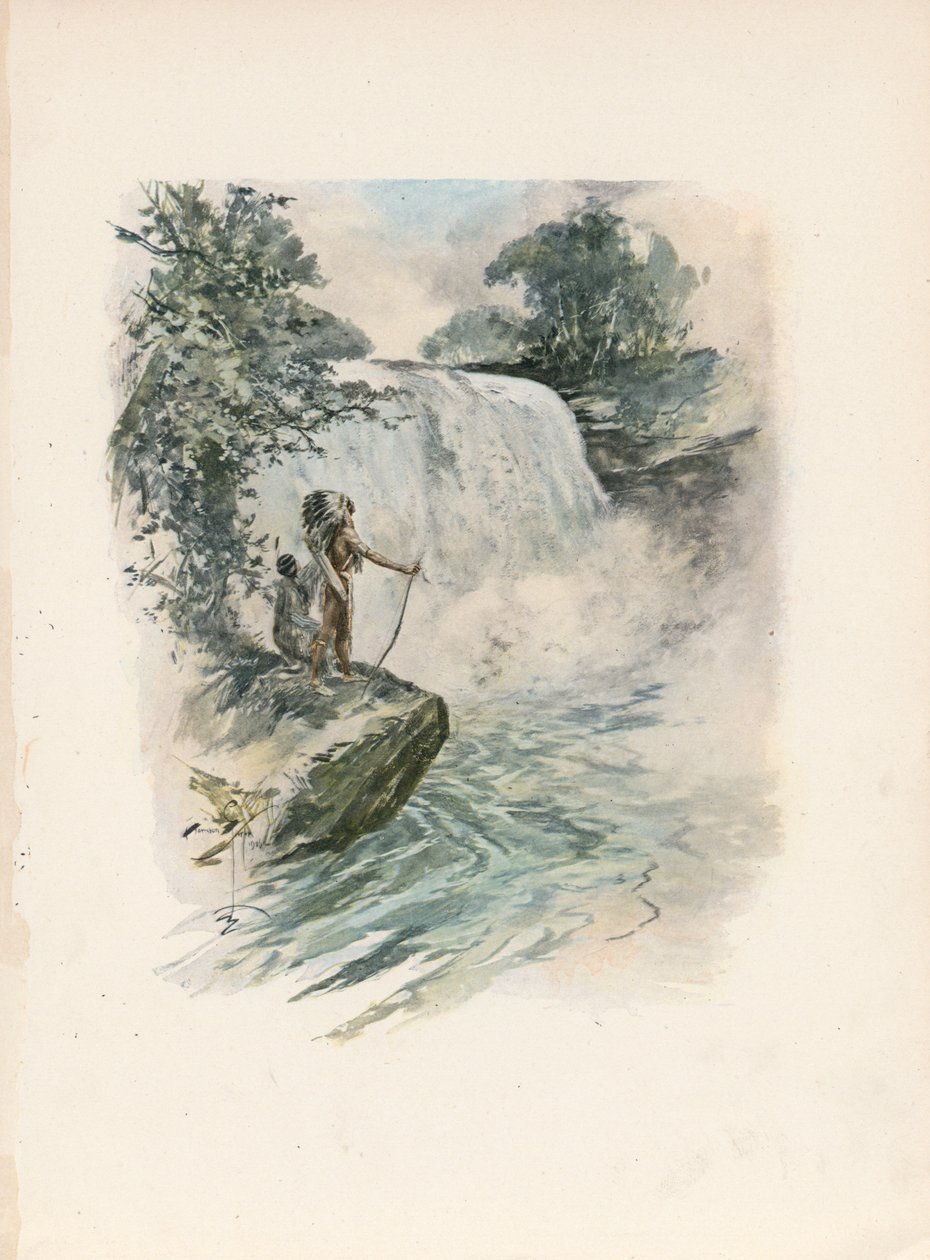 Longfellows sång om Hiawatha (färglitografi) av Harrison Fisher