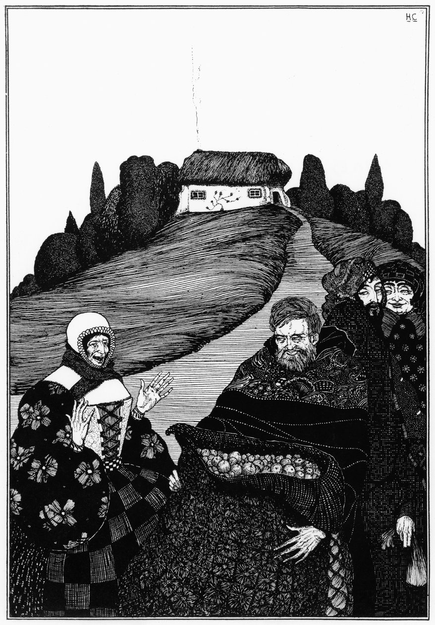 Illustration för "Vad den gamle mannen gör är alltid rätt" från "Sagor" av Hans Christian Andersen (1805-75) publicerad i London, ca 1910 av Harry Clarke