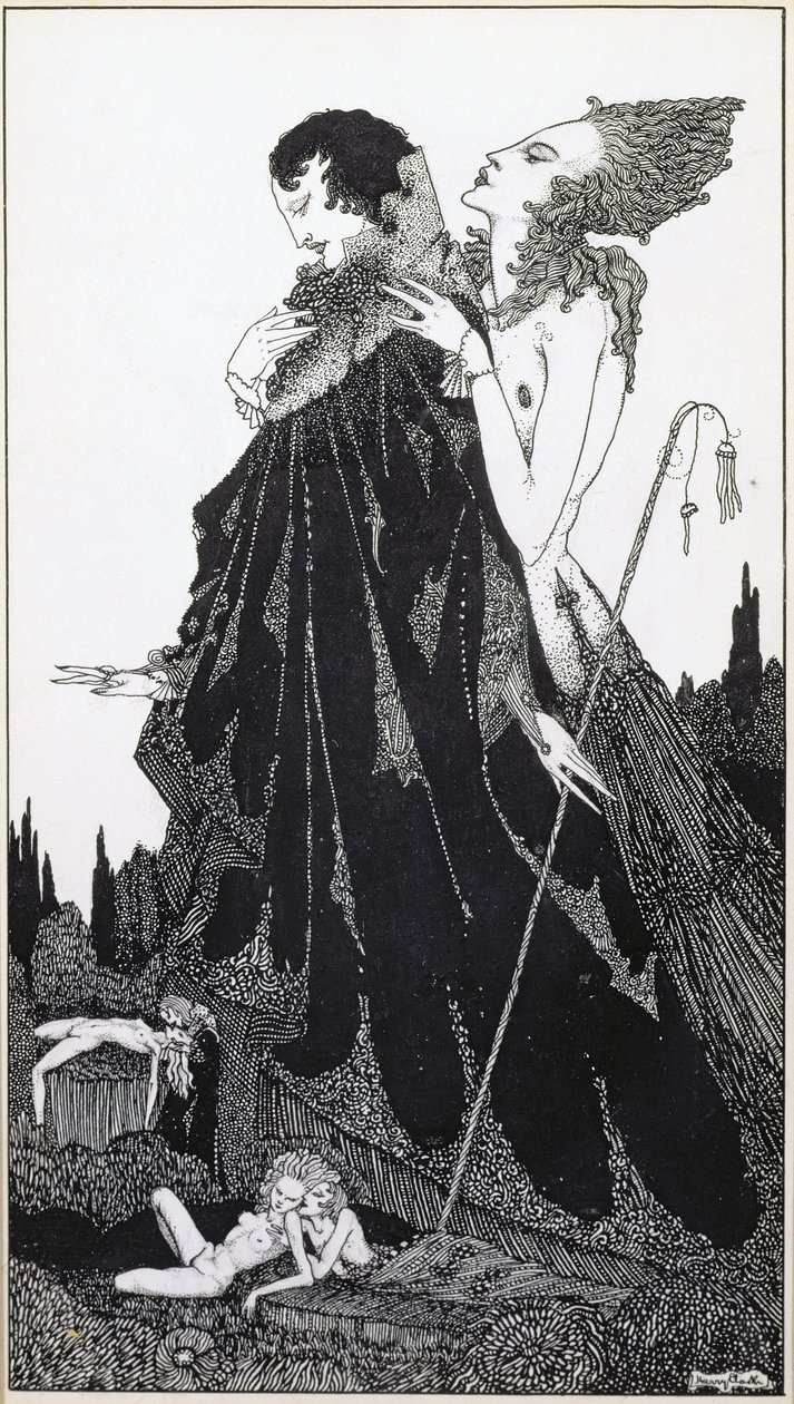 Illustration från "Selected Poems of Algernon Charles Swinburne Clarke", publicerad 1928 av Harry Clarke