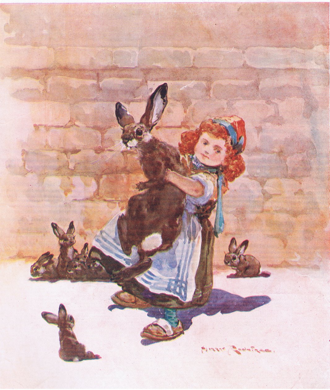 En armfull (färg litho) av Harry Rountree