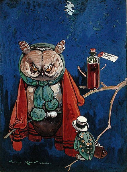 Tandvärk (kroppsfärg på papper) av Harry Rountree