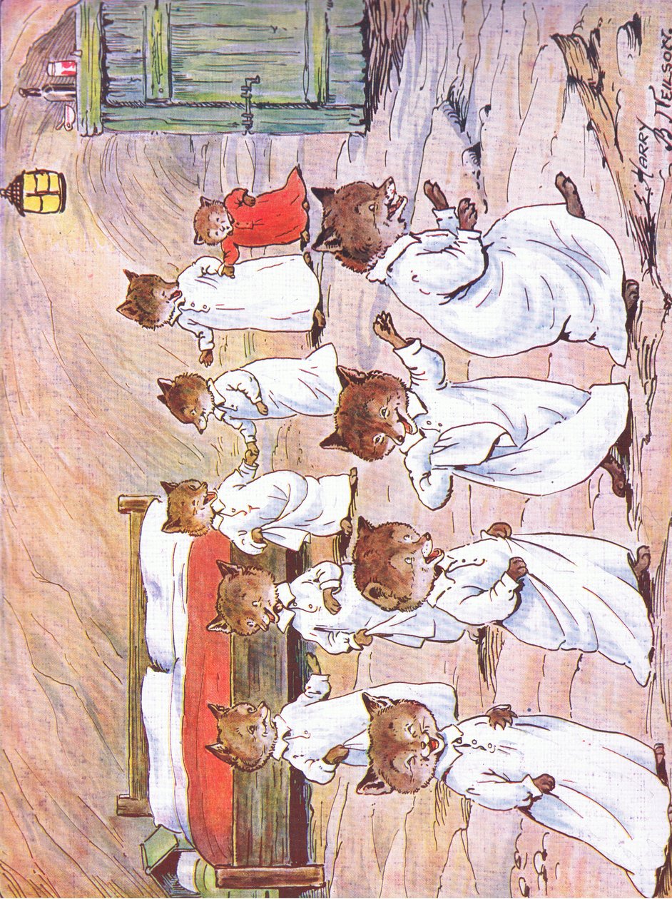 Hans kära små rävar, åtta, nio och tio, 1920 av Harry B Neilson