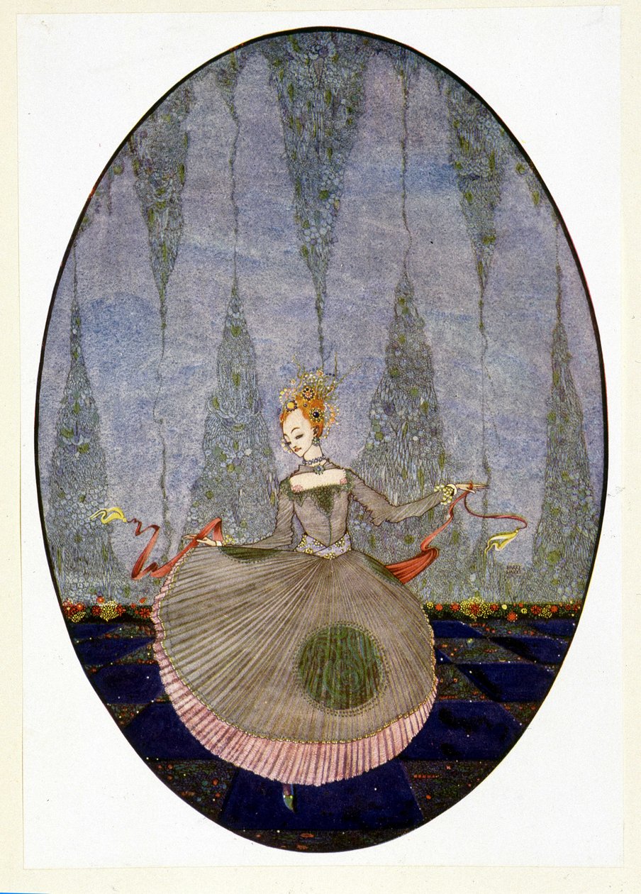 Dansade över golvet eftersom ingen ännu hade dansat - i Andersens "Den lilla sjöjungfrun" av Harry Clarke